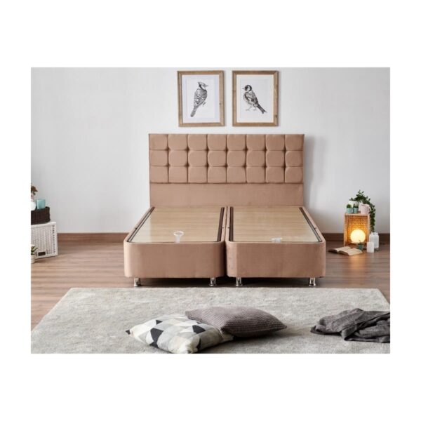 W. Cotton 140×190 cm Çift Kişilik Pedli Yatak Baza Başlık Takımı – Kumaş Baza, Başlık ve Yatak Seti