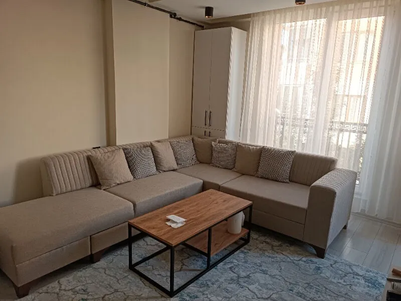 West Krem Keten Köşe Koltuk Takımı Modern Tasarım 285 cm Genişlik Orta Sert Oturum