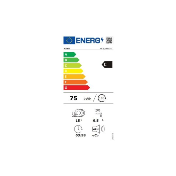 Haier Xf 5C7M0X-17 10 Programlı Wi-Fi Bağlantılı Bulaşık Makinesi C Enerji Sınıfı
