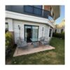 Kaş 2+1+1+Sehpa Bahçe Balkon Mobilyası,Gri Kumaş / Gri Rattan