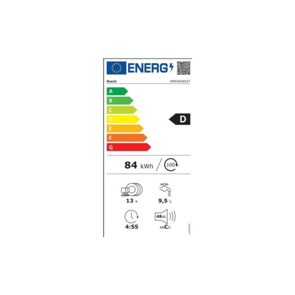 Bosch SMS4IKW62T 6 Programlı D Enerji Sınıfı 13 Kişi Kapasiteli Solo Bulaşık Makinesi