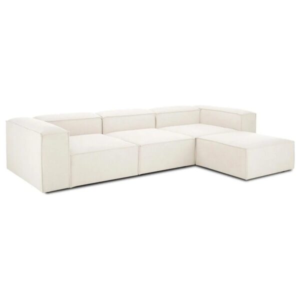 Mira Relax Krem Renk Modüler Köşe Koltuk Keten Malzeme ile Yumuşak Oturum 296 cm
