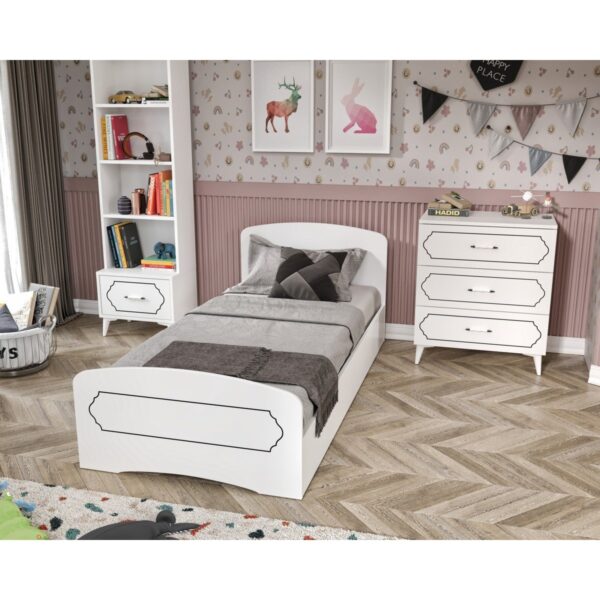 Kzn Home Hayal Modern Genç Odası Takımı Beyaz – 4 Parçalı ve Tamamı Mdf