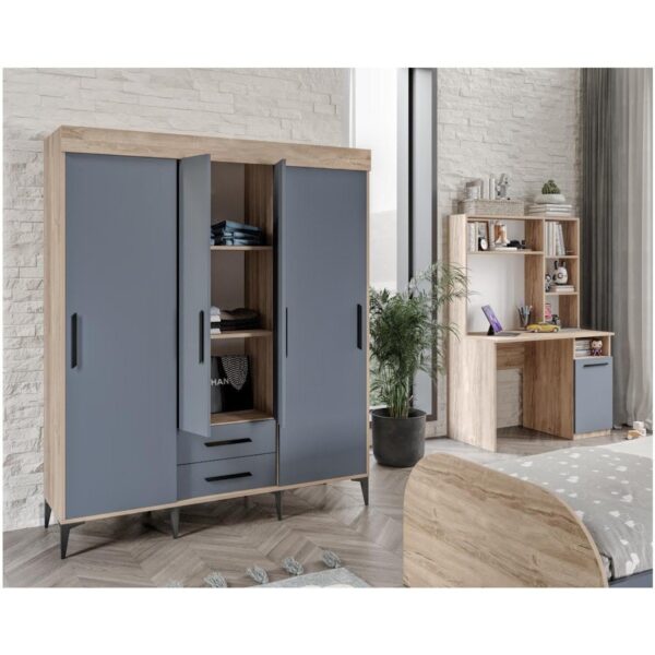 Afilli Izmir Cocuk Odası Takımı Tamamı Mdf Flora ve Antrasit