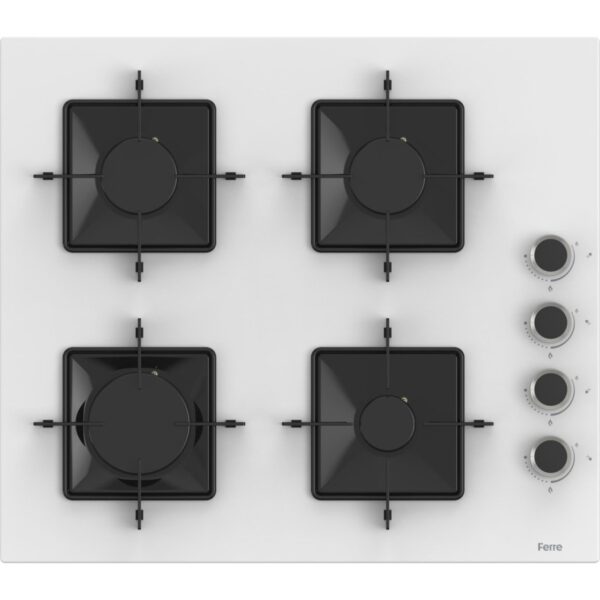Ferre QBL62CB – SS206 -D087 60 cm Beyaz Cam Turbolu Ankastre Set -Yeni 2025