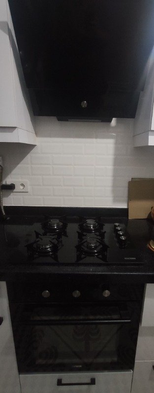 KUMTEL Dizayn Siyah Cam Ankastre Set