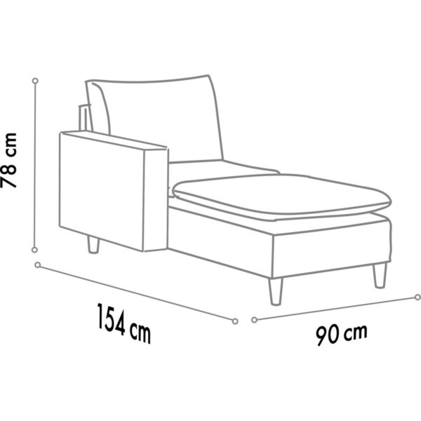 Pafu Lungo Modüler Daybed – Açık Kahve Keten