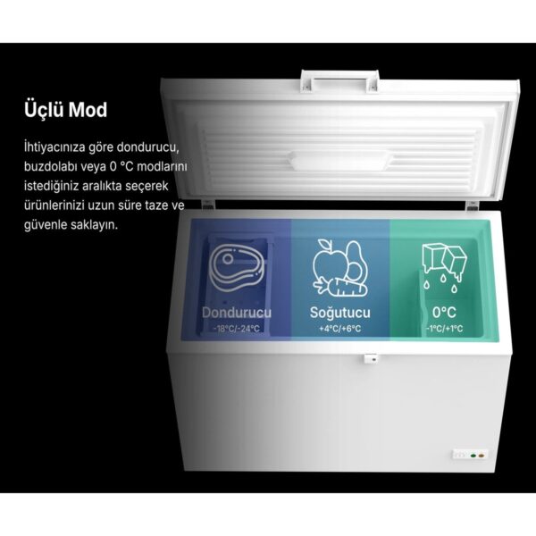 Tecna Tye 4407 Dual Sandık Tipi 407 lt Derin Dondurucu E Enerji Sınıfı Statik Tasarım